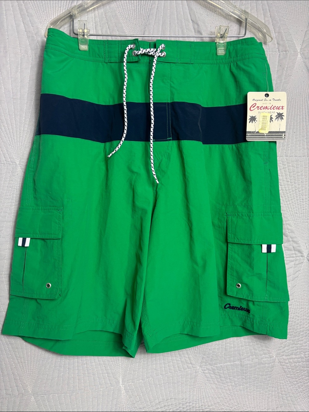 Daniel Cremieux Green Swim Shorts with Navy Band